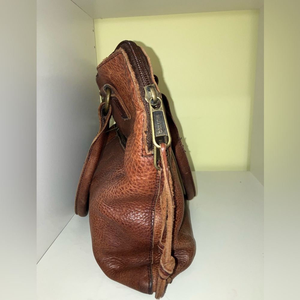 Duluth trading lifetime leather work bag satchel laptop case briefcase men purse - Picture 4 of 7